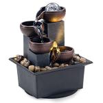 4-Tier Tabletop Waterfall Fountain with LED Lights