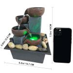 Zen Tabletop Fountain with Color LED Light