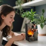 3-Tier Tabletop Water Fountain with LED Light