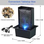Zen Tabletop Fountain with Color LED Light