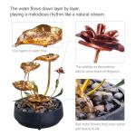 Metal Lotus Tabletop Fountain for Zen Decor