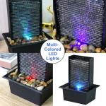 Zen Tabletop Fountain with Color LED Light