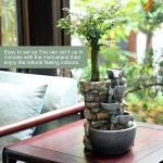 Haobos 4-Bowl Indoor Fountain with Plant Pot