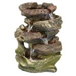 Sunnydaze Tabletop Water Fountain - Relaxing Indoor Desktop Water Feature - Rock Fountain with LED Lights - Office, Bedroom, Living Room