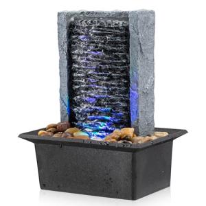 Tabletop Rock Waterfall Fountain with LED Lights