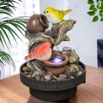 Birds Tabletop Fountain with LED - Indoor/Outdoor Decor