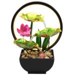 Lotus Leaf 3-Tier Tabletop Fountain with LED Lights