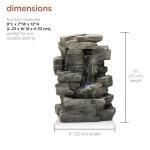 Alpine 13" 4-Tier Tabletop Fountain with LED Lights