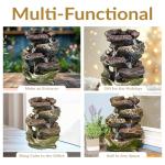 Sunnydaze Tabletop Water Fountain - Relaxing Indoor Desktop Water Feature - Rock Fountain with LED Lights - Office, Bedroom, Living Room