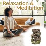 Sunnydaze Tabletop Water Fountain - Relaxing Indoor Desktop Water Feature - Rock Fountain with LED Lights - Office, Bedroom, Living Room