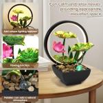 Lotus Leaf 3-Tier Tabletop Fountain with LED Lights