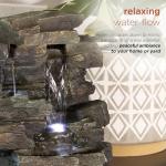 Alpine 13" 4-Tier Tabletop Fountain with LED Lights