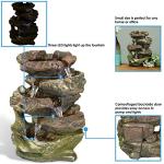 Sunnydaze Tabletop Water Fountain - Relaxing Indoor Desktop Water Feature - Rock Fountain with LED Lights - Office, Bedroom, Living Room