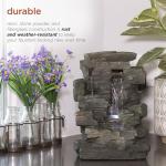 Alpine 13" 4-Tier Tabletop Fountain with LED Lights