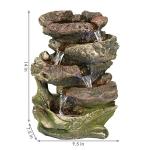 Sunnydaze Tabletop Water Fountain - Relaxing Indoor Desktop Water Feature - Rock Fountain with LED Lights - Office, Bedroom, Living Room
