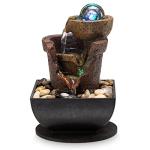 Relaxing Indoor Tabletop Waterfall Fountain with LED Lights