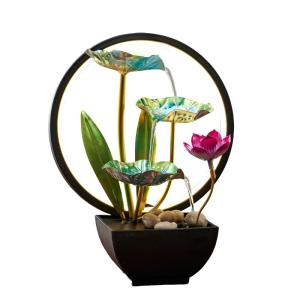 3-Tier Tabletop Water Fountain with LED Lights