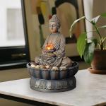 9.6" Buddha Tabletop Zen Fountain with Lighting