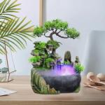 11-Inch LED Tabletop Waterfall Fountain with Mist