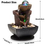 Relaxing Indoor Tabletop Waterfall Fountain with LED Lights