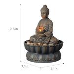 9.6" Buddha Tabletop Zen Fountain with Lighting