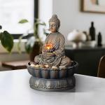 9.6" Buddha Tabletop Zen Fountain with Lighting