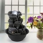 Dyna-Living LED Tabletop Water Fountain with Pump