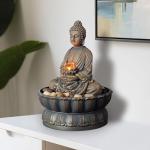 9.6" Buddha Tabletop Zen Fountain with Lighting