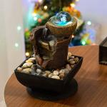 Relaxing Indoor Tabletop Waterfall Fountain with LED Lights
