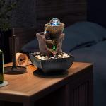 Relaxing Indoor Tabletop Waterfall Fountain with LED Lights