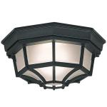 Black Outdoor Flush Mount Ceiling Light 10.5