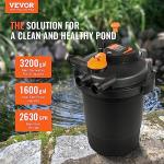 VEVOR 3200-Gallon Pond Filter with UV-C Light