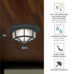 Black Outdoor Flush Mount Ceiling Light 10.5