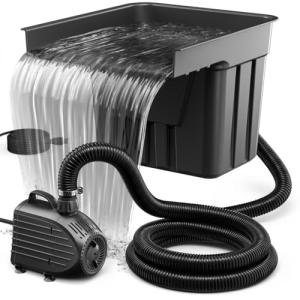 Pond Waterfall Spillway Kit with Pump and Tubing