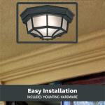Black Outdoor Flush Mount Ceiling Light 10.5