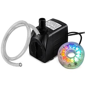 PULACO 10W Submersible Fountain Pump with LED Light