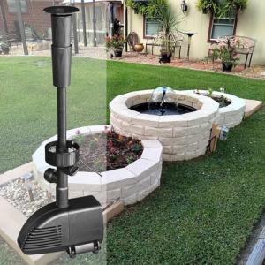 Pond Filter Pump Kit with Colorful Fountain Lights