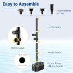 Solar Fountain Nozzles Kit with 5 Spray Patterns