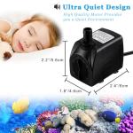 PULACO 10W Submersible Fountain Pump with LED Light