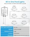 HIBOITEC RGB LED Pond Lights with Timer, 6 Pack