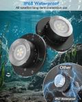 HIBOITEC RGB LED Pond Lights with Timer, 6 Pack