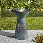 Turquoise Ceramic Garden Water Fountain with LED Light