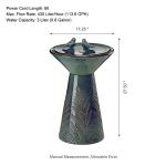 Turquoise Ceramic Garden Water Fountain with LED Light