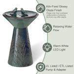 Turquoise Ceramic Garden Water Fountain with LED Light