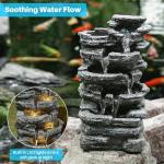5-Tier Rock Water Fountain with LED Lights