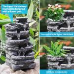 5-Tier Rock Water Fountain with LED Lights