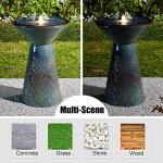 Turquoise Ceramic Garden Water Fountain with LED Light