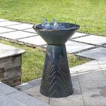 Turquoise Ceramic Garden Water Fountain with LED Light