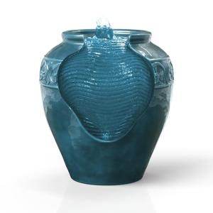 LED Outdoor Fountain with Integrated Pump and Planter