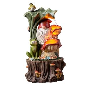 Kalona Gnome LED Fountain - 21" Garden Waterfall